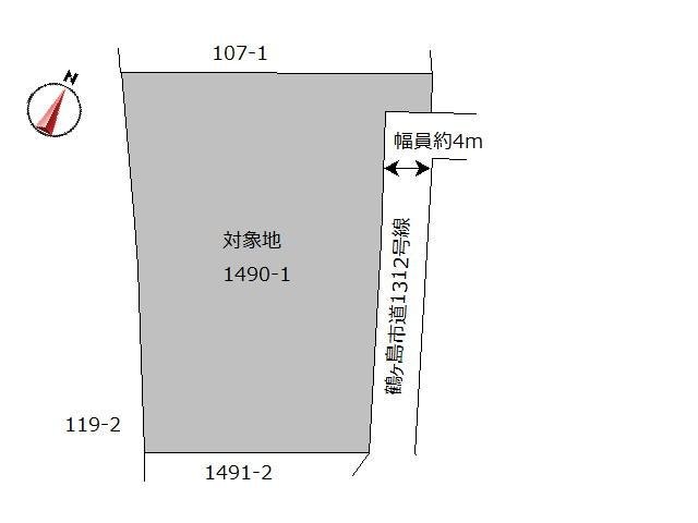 鶴ヶ島市中新田1490-1(敷地図)